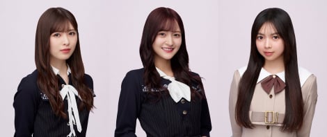 「北海道日本ハム vs 千葉ロッテ」ファーストピッチを務める乃木坂46（左から）小川彩、金川紗耶、長嶋凛桜 
