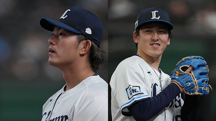 リーグ屈指の左右の両輪へ。隅田知一郎と今井達也の“進化”にデータで迫る – パ・リーグ.com 左から今井達也投手、隅田知一郎投手【写真:球団提供】