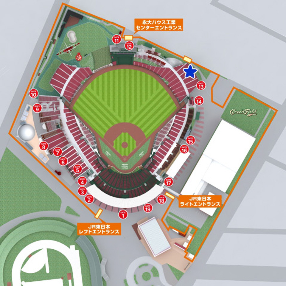 楽天モバイルパーク宮城 GATE13付近 特設ブース