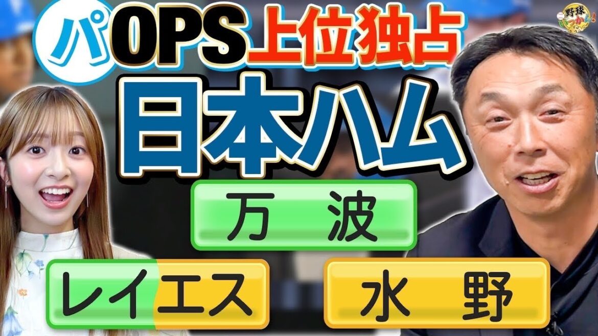 日本ハム万波選手などOPS上位独占。OPS先週１位は水野選手。ヤクルト北村拓巳、巨人増田陸も急上昇