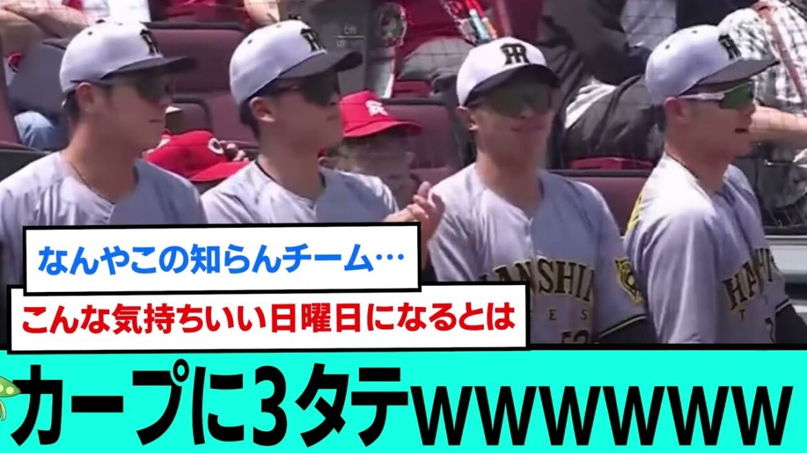 阪神、カープに3タテしてしまうwwww直前直後の阪神ファンの反応【プロ野球/阪神タイガース/なんJ2ch5chスレまとめ/セリーグ/森下翔太/佐藤輝明/伊原陵人/近本光司/中野拓夢2025年6月1日】