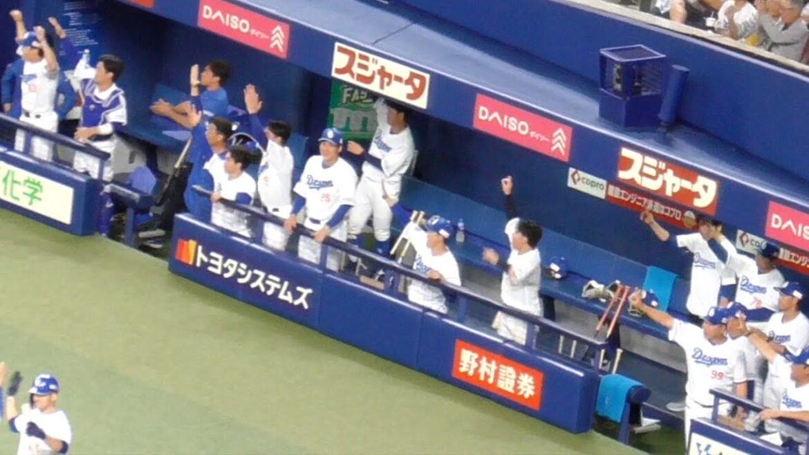 カリステ　ダメ押しタイムリーの瞬間 歓喜のドラゴンズベンチ　中日ドラゴンズVS読売ジャイアンツ　2025/06/01