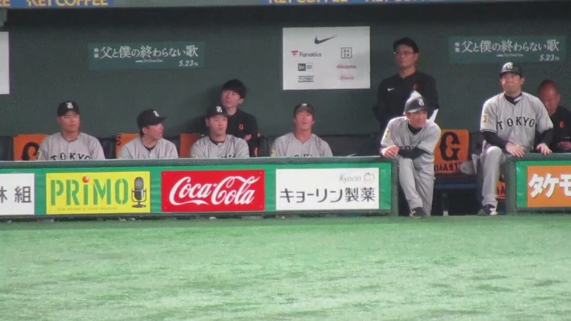 守備中ベンチの増田大輝や岸田行倫 重信慎之介【読売ジャイアンツ対 ヤクルトスワローズ2025年5月23日】