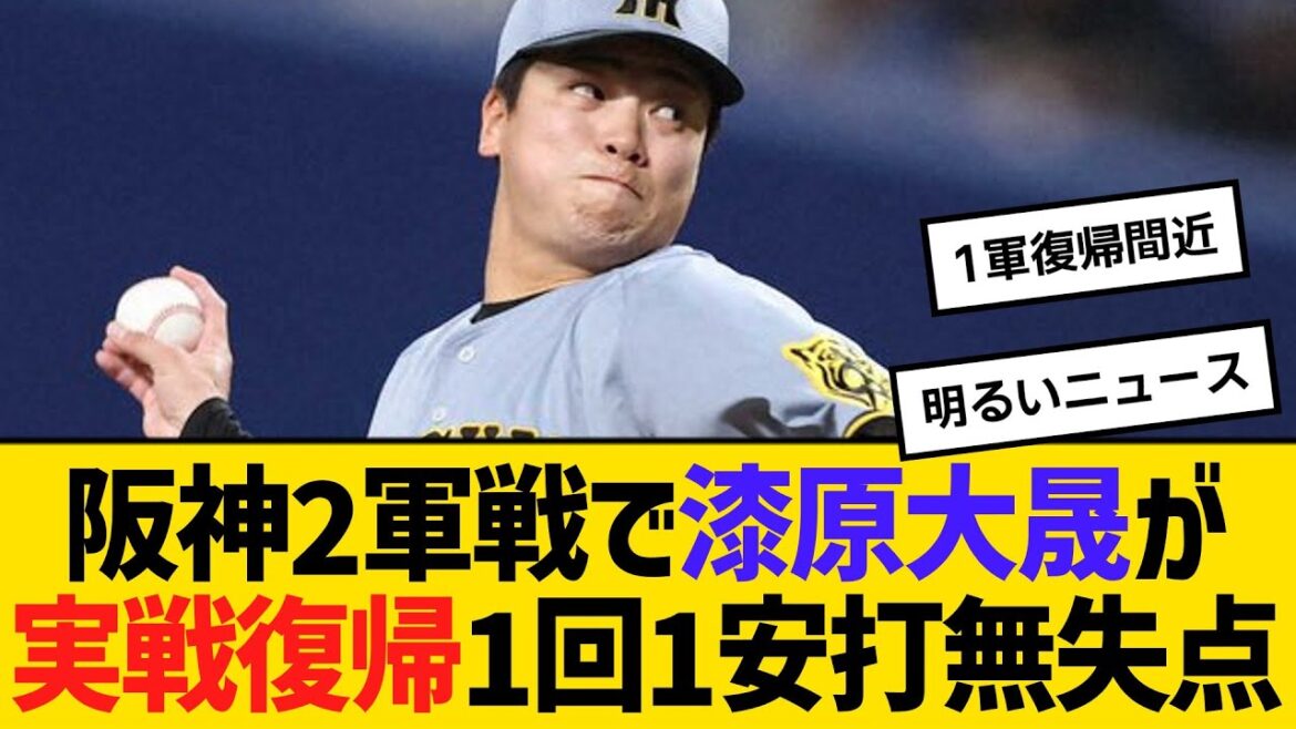 阪神2軍戦で漆原大晟が実戦復帰!1回1安打無失点 【ネットの反応】【反応集】 阪神2軍戦で漆原大晟が実戦復帰!1回1安打無失点 【ネットの反応】【反応集】