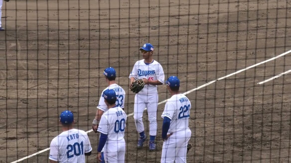 中日ドラゴンズ 土田龍空選手がノックを受ける様子 2025/5/16 ナゴヤ球場