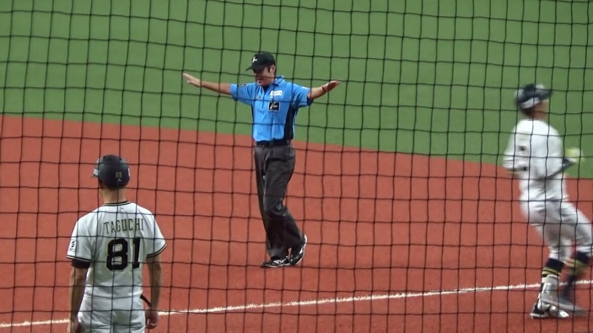 【審判ウォッチ（塁審編ミニ）】安達了一選手が現役最終打席に足でもぎ取った内野安打を彩る、白井一行審判員による渾身のセーフジャッジ【2024.9.24 オリックス vs 埼玉西武 ＠京セラドーム大阪】