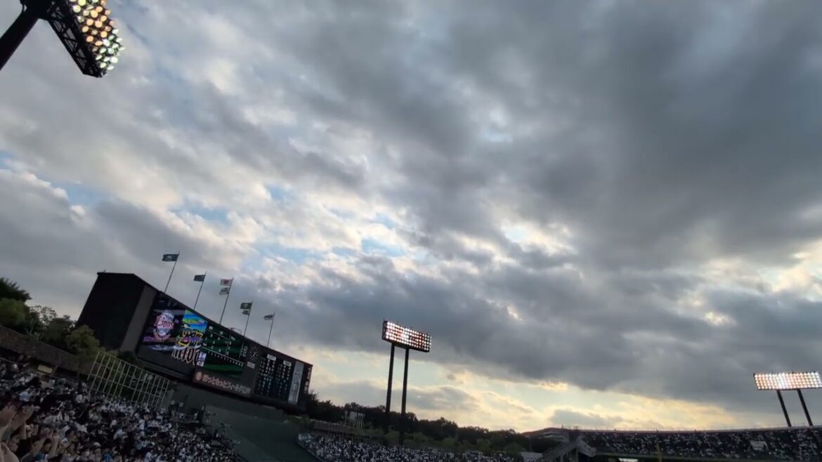 神戸のスタジアムに輝く空を撮ってたらライオンズの1-9が撮れた オリックス-西武 ほっともっとフィールド神戸2025/5.31