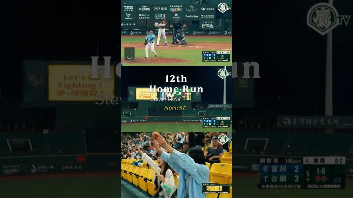Home Run #12 por Parte de Steven Moya con los TSG Hawks en Taiwán #viralvideo #baseball #stevenmoya