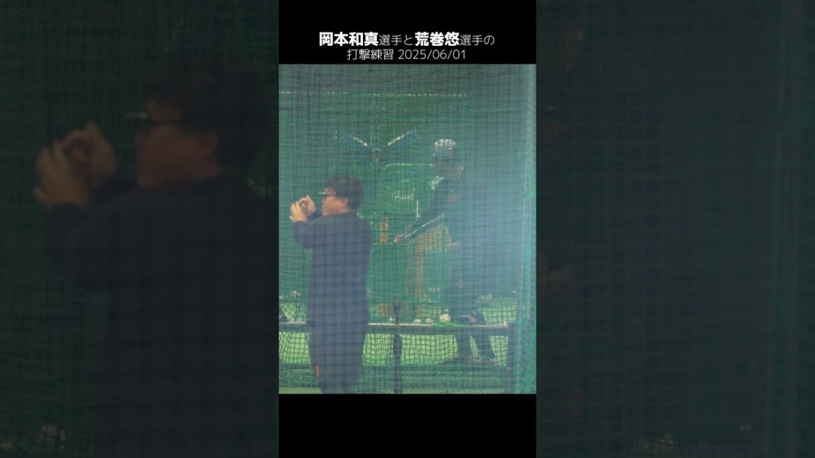 【巨人】岡本和真選手と荒巻悠選手の打撃練習 #shorts #baseball #sports #ジャイアンツ #巨人 #プロ野球