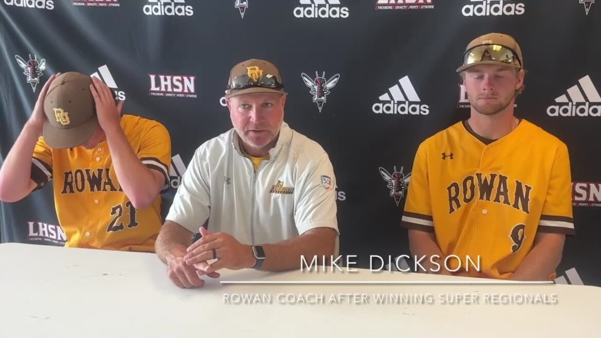 Rowan coach Mike Dickson after winning the Lynchburg Super Regional