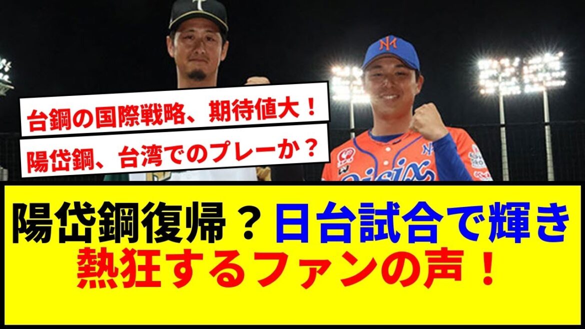 【衝撃】陽岱鋼が台湾球界復帰!? 交流試合が招いた驚愕の展開wwww