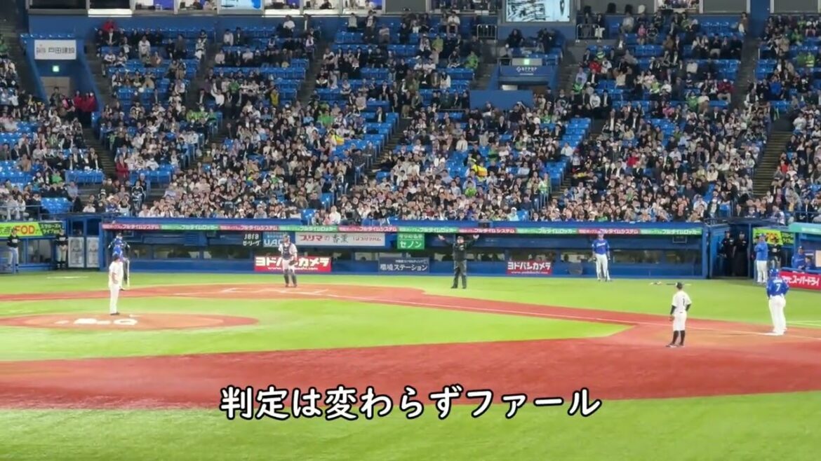 【判定変わらず異例の抗議】川越選手の大飛球はファール
