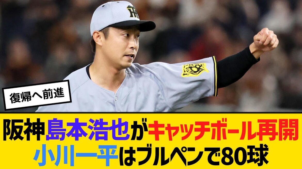 阪神・島本浩也がキャッチボール再開、小川一平はブルペンで80球　【ネットの反応】【反応集】