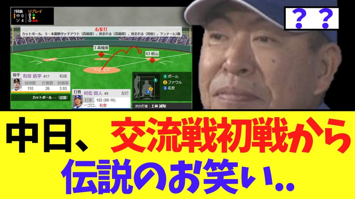 中日、交流戦初戦からガチで意味が分からない伝説のお笑いでソフトバンクに格の違いを見せる