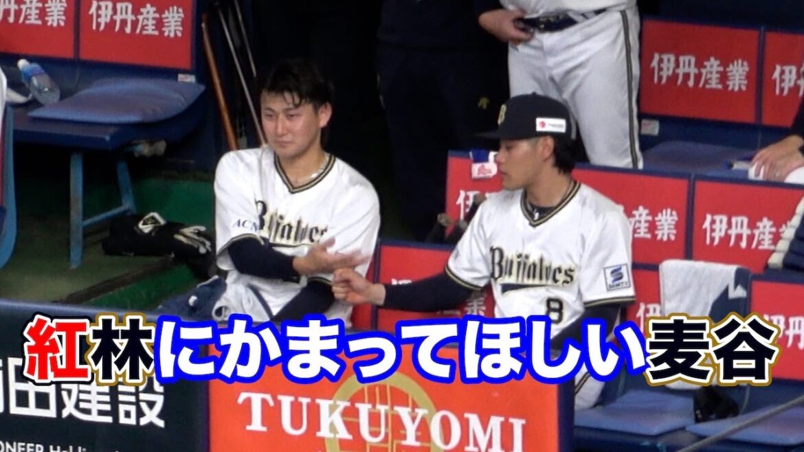 かまってほしくて紅林にちょっかいをかける麦谷祐介