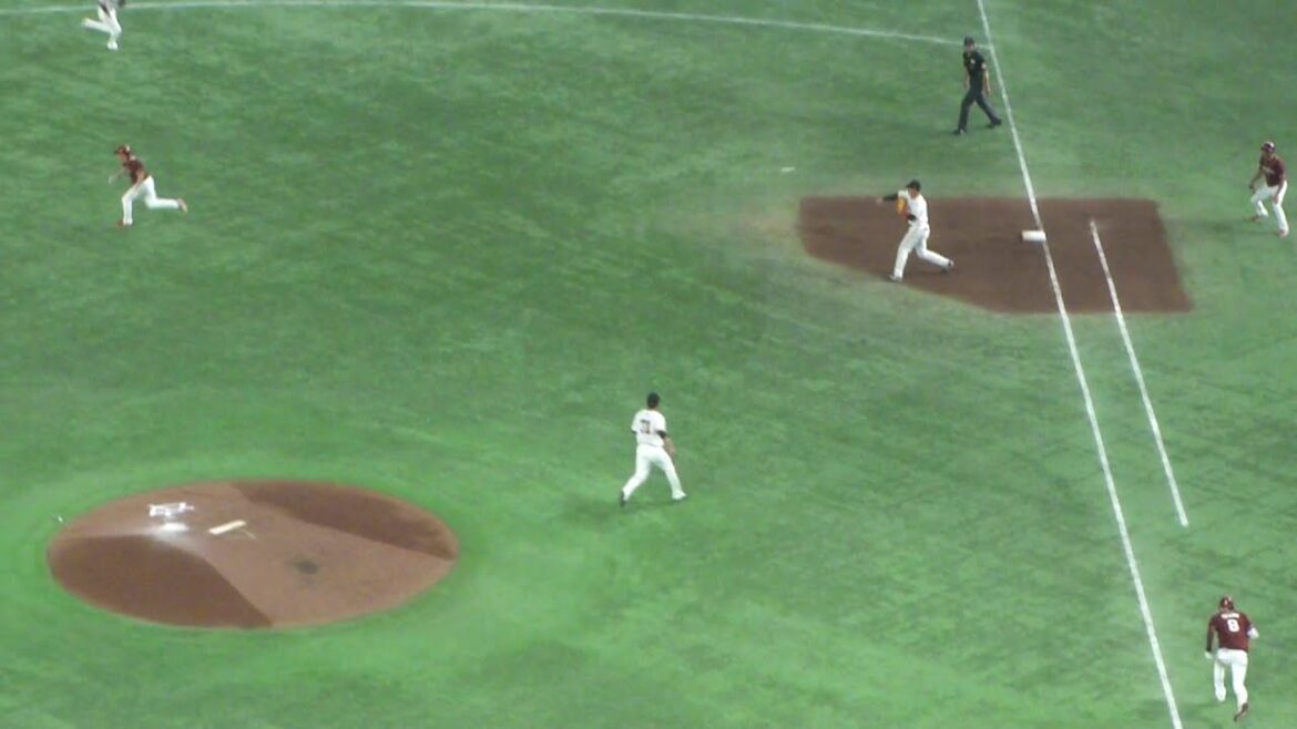 巨人 増田陸のキャッチによる、363のダブルプレー　巨人 vs 楽天　2025年6月6日(金)　東京ドーム交流戦