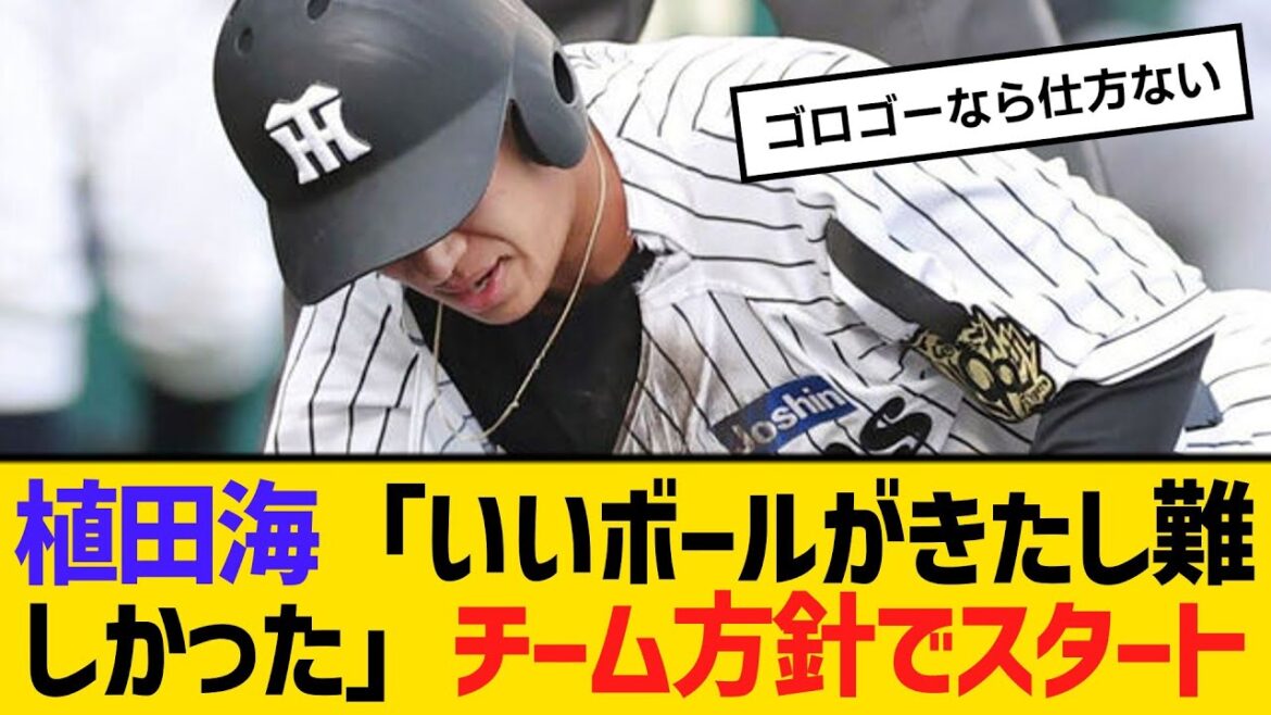 阪神・植田海「いいボールがきたし難しかった」チーム方針でスタート　【ネットの反応】【反応集】