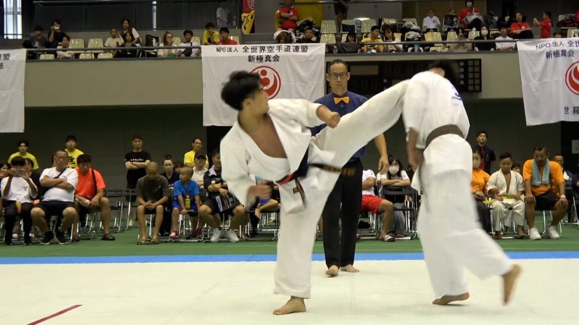 【新極真会】第41回全中国空手道選手権大会　準決勝　後藤冬羽　対　金乙道輝　SHINKYOKUSHINKAI KARATE