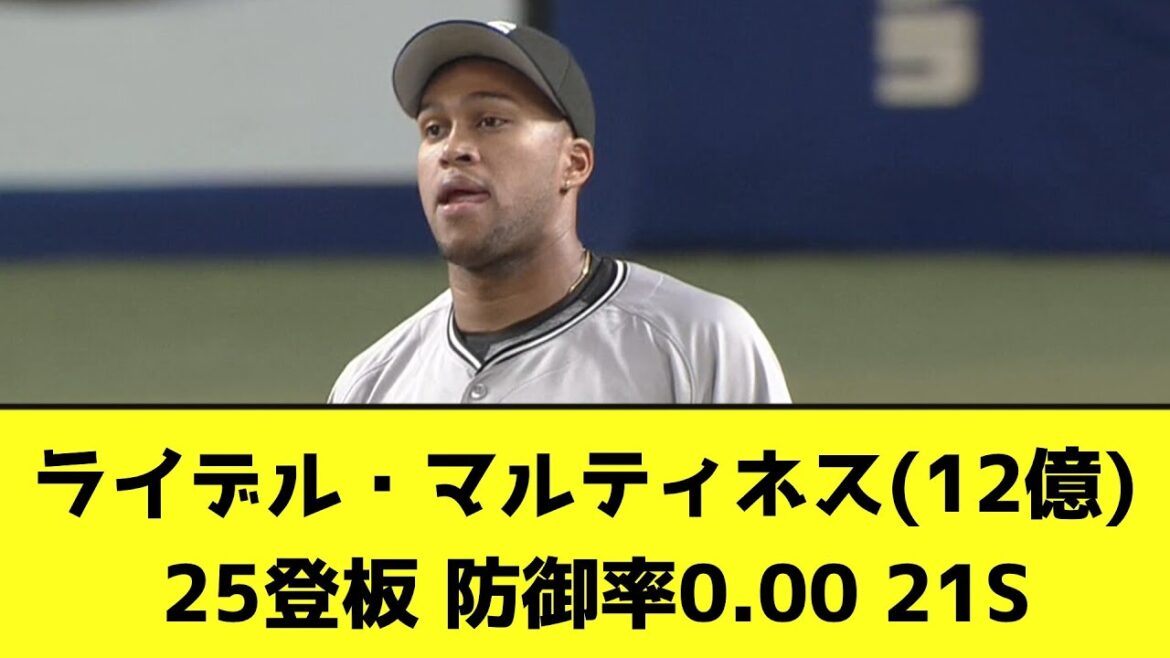 ライデル・マルティネス(12億) 25登板 防御率0.00 21S【なんJ反応】