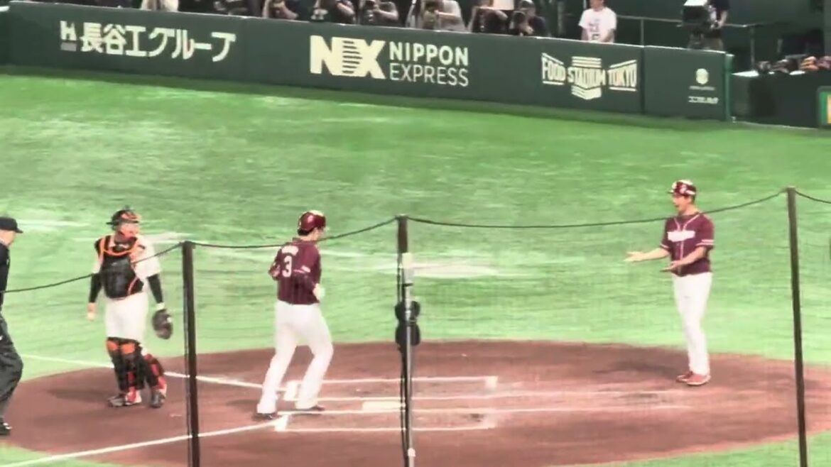 【交流戦】巨人vs楽天イーグルス　浅村栄斗の弾丸ホームラン炸裂後超盛り上がり！東京ドーム芝生の様子