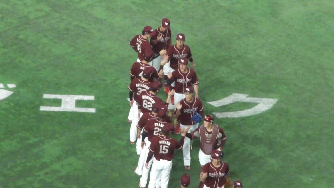 東北楽天ゴールデンイーグルス 則本昂大が丸佳浩を空振り三振に打ち取り試合終了　巨人 0 - 2 楽天　2025年6月6日(金)　東京ドーム交流戦