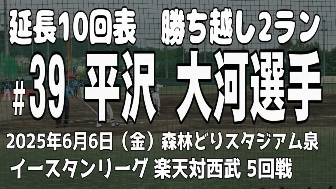 【平沢大河選手の勝ち越し弾】タイブレークの延長10回表　3号2ラン