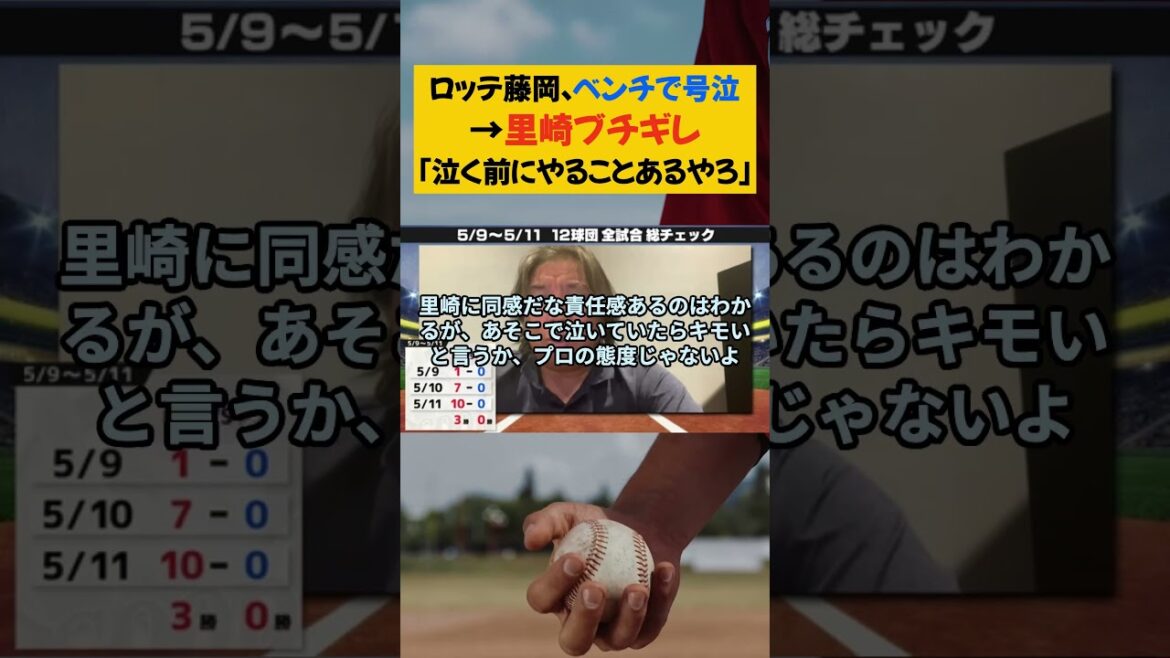 ロッテ藤岡、ベンチで号泣→里崎ブチギレ「泣く前にやることあるやろ」【なんJ なんG野球反応まとめ】【2ch 5ch】#千葉ロッテマリーンズ