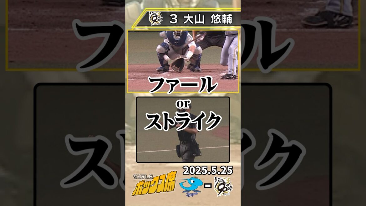 【運命の一球】大山の１ミリで三振回避！直後にヒットで出塁 #サンテレビボックス席