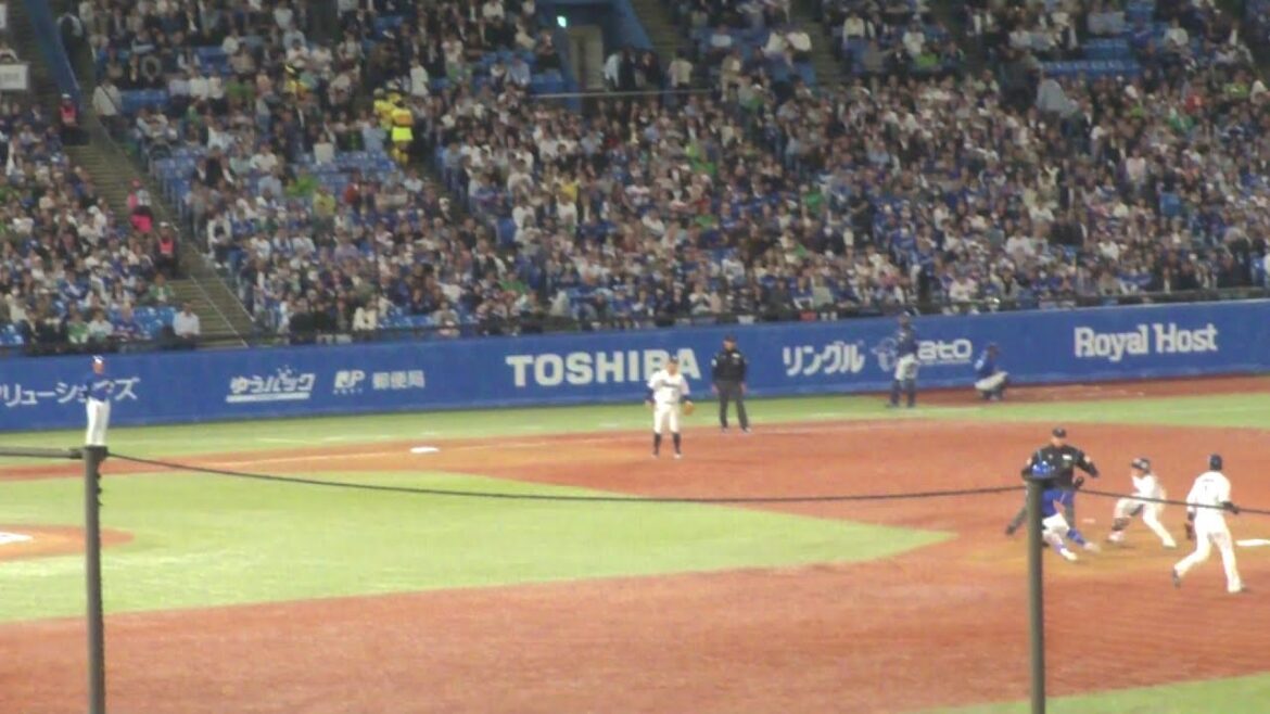 ヤクルト 古賀優大 盗塁阻止でナイスプレー本日2つ目 　岡林勇希は盗塁失敗　ヤクルト vs 中日　2025年5月28日(水)　神宮球場