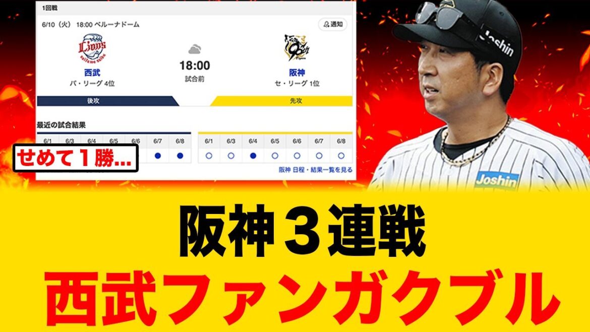 阪神３連戦に西武ファンガクブルする【西武ライオンズ】