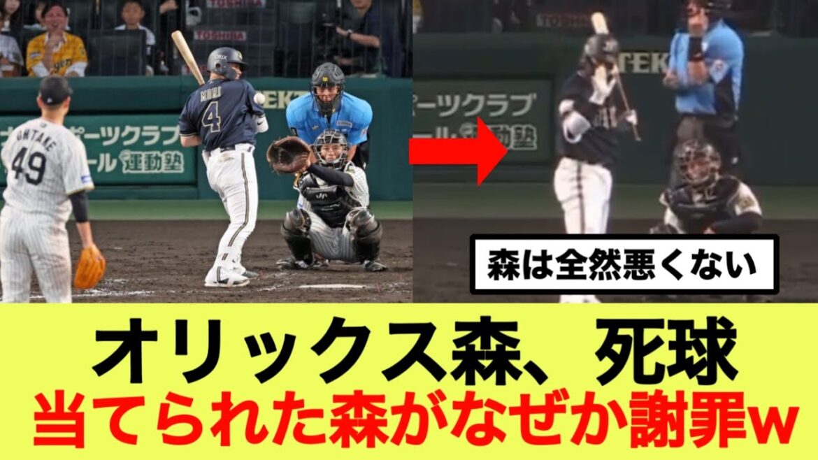 オリックス森、死球当てられた森が阪神大竹になぜか謝罪w