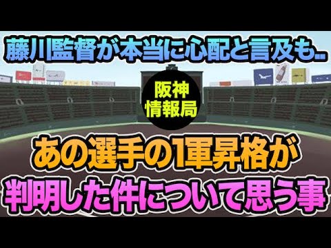 【藤川監督が本当に心配と言及も..】あの選手の1軍昇格が判明した件について思う事【阪神タイガース】 【藤川監督が本当に心配と言及も..】あの選手の1軍昇格が判明した件について思う事【阪神タイガース】