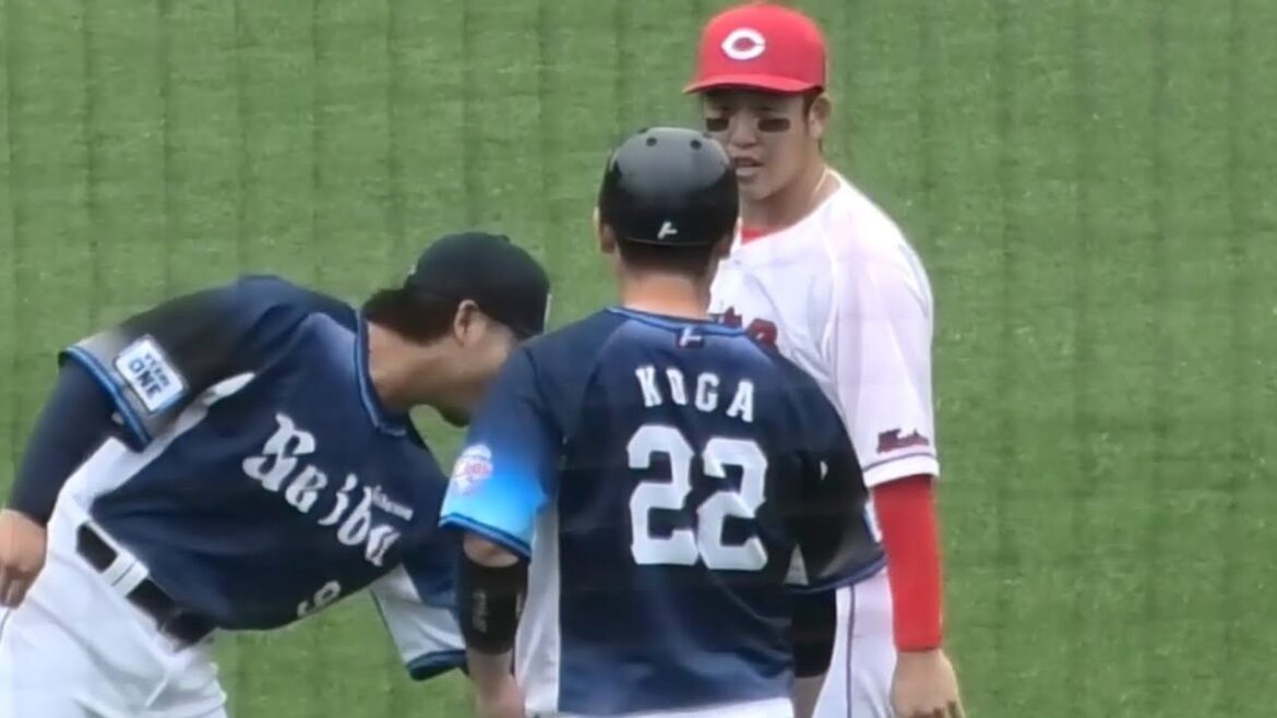 前日死球を受けた小園海斗を心配してきた西武古賀悠斗捕手が調子に乗るなと言わんばかりにちゃかす！広島東洋カープvs埼玉西武ライオンズ 2025年6月8日