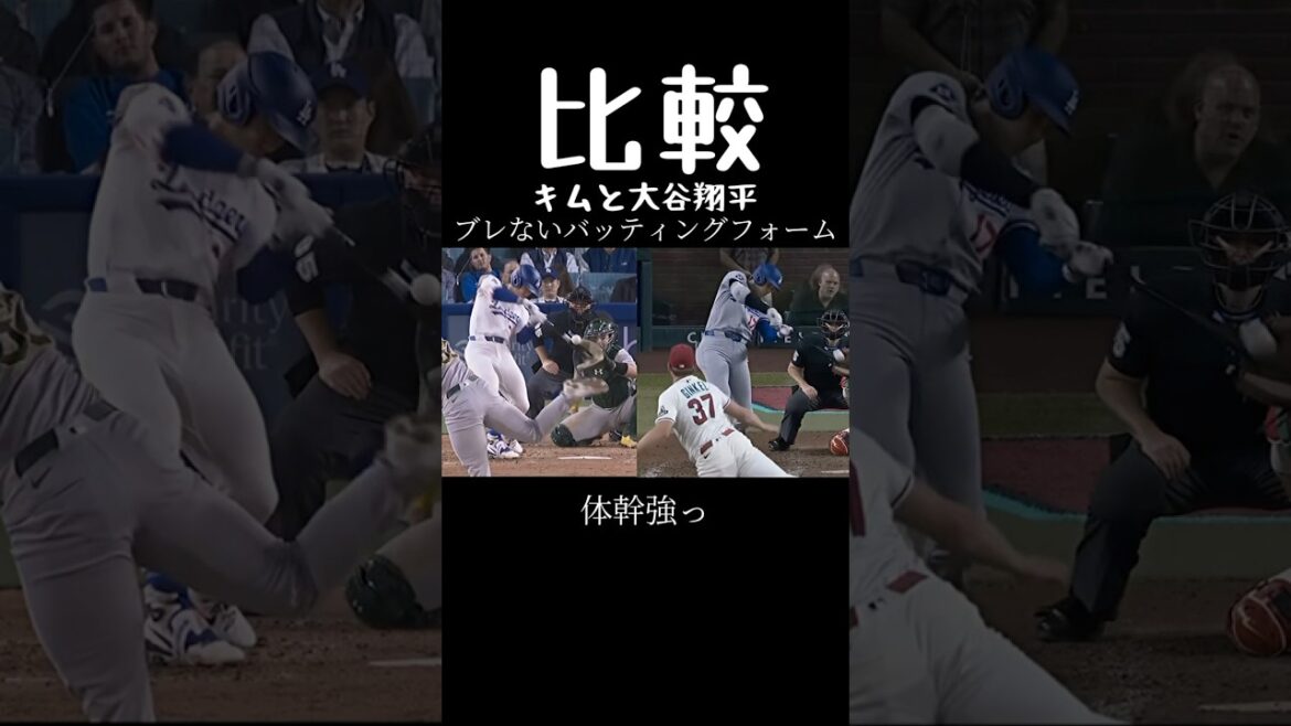【比較】完璧にとらえる世界一のバッティングフォーム #shorts #野球 #baseball #大谷翔平 #キムへソン