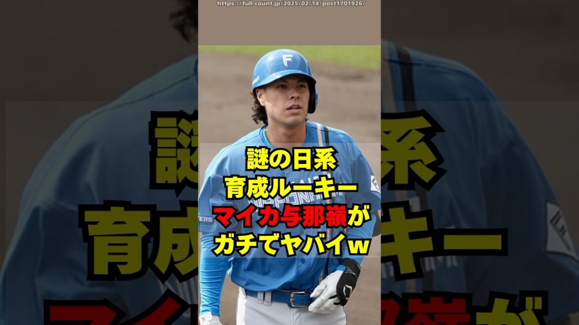 【日ハム】謎の日系育成ルーキー・マイカ与那嶺がガチヤバイ