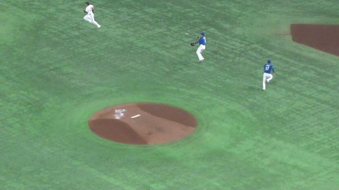 中日 中田翔のキャッチによる、361のダブルプレー　巨人 vs 中日　2025年4月23日(水)　東京ドーム