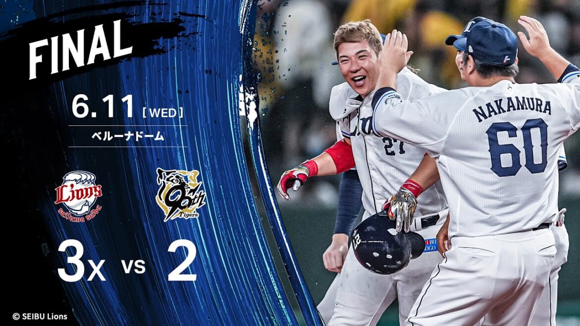 【炭谷銀仁朗選手が決める！今季5度目のサヨナラ勝利！】埼玉西武ライオンズVS阪神タイガース戦ハイライト【2025/6/11】