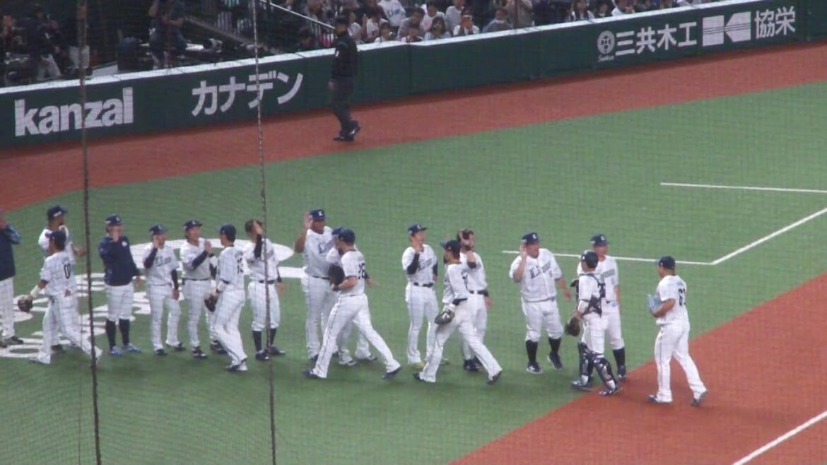 埼玉西武ライオンズ 平良海馬が近本光司を空振り三振に抑え試合終了　西武 4 - 2 阪神　2025年6月10日(火)　ベルーナドーム交流戦