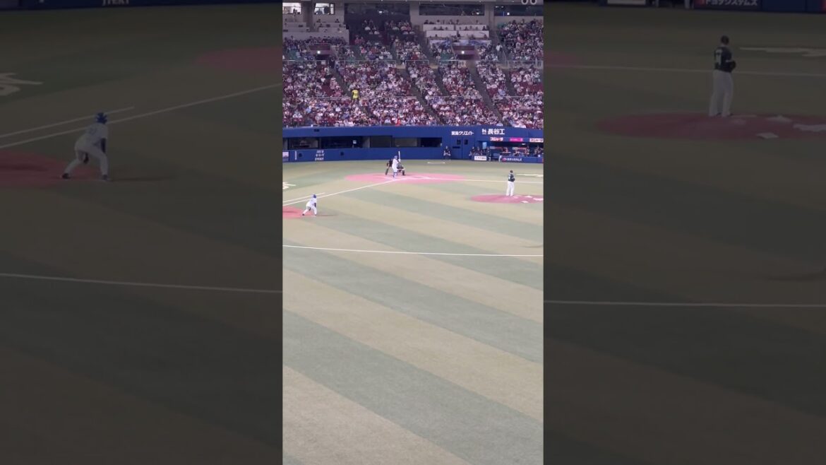 尾田🔥超特急？？なんとか盗塁成功😅BC栃木、育成3位から開幕支配下つかみとる✨ナゴヤドームライトスタンド⚾️2024.5.26 ヤクルト戦 5-0  仲地1回降板　 #尾田 #BC栃木 #盗塁