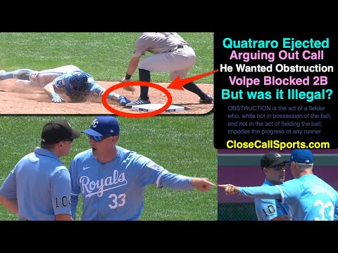 E77 – Matt Quatraro Ejected After Umpire Paul Clemons’ Obstruction No-Call as Volpe Blocks Witt @ 2B E77 - Matt Quatraro Ejected After Umpire Paul Clemons' Obstruction No-Call as Volpe Blocks Witt @ 2B