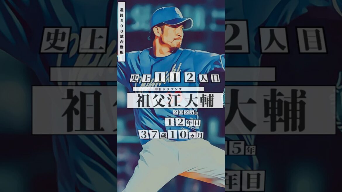 【祖父江大輔、500試合登板！】直近の通算500試合登板 達成者まとめ