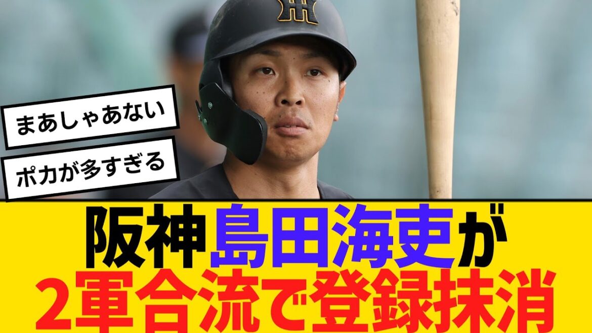 阪神島田海吏が2軍合流で登録抹消　【ネットの反応】【反応集】