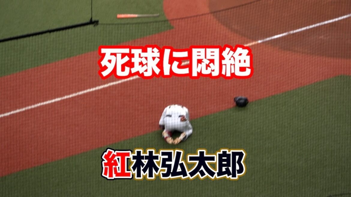 右手への死球に悶絶する紅林...チームメイトも心配の表情を浮かべる..