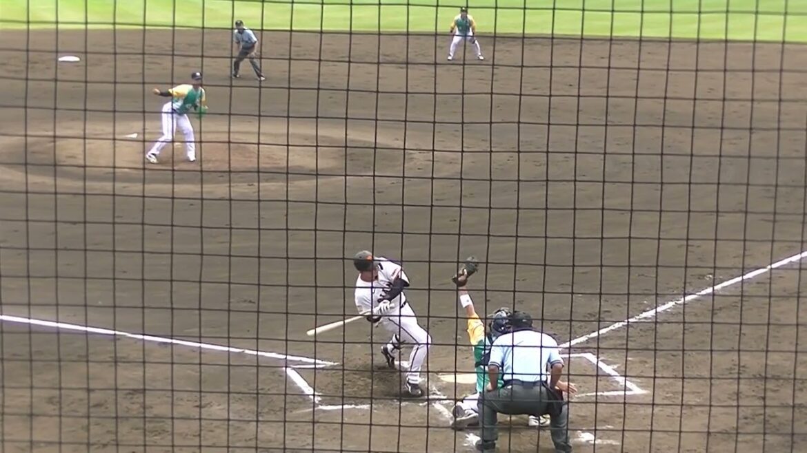 元カープ 明治安田生命の岡田 明丈が巨人 相澤白虎をピンチで三振に（読売ジャイアンツ3軍　対 明治安田生命野球部 2025年6月2日）