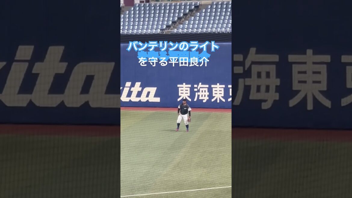 バンテリンドームのライトを守る平田良介