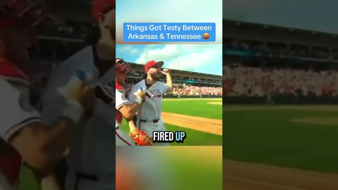 Arkansas Pitcher Zach Root Has Words For Tennessee's Andrew Fischer During Super Regionals 👀