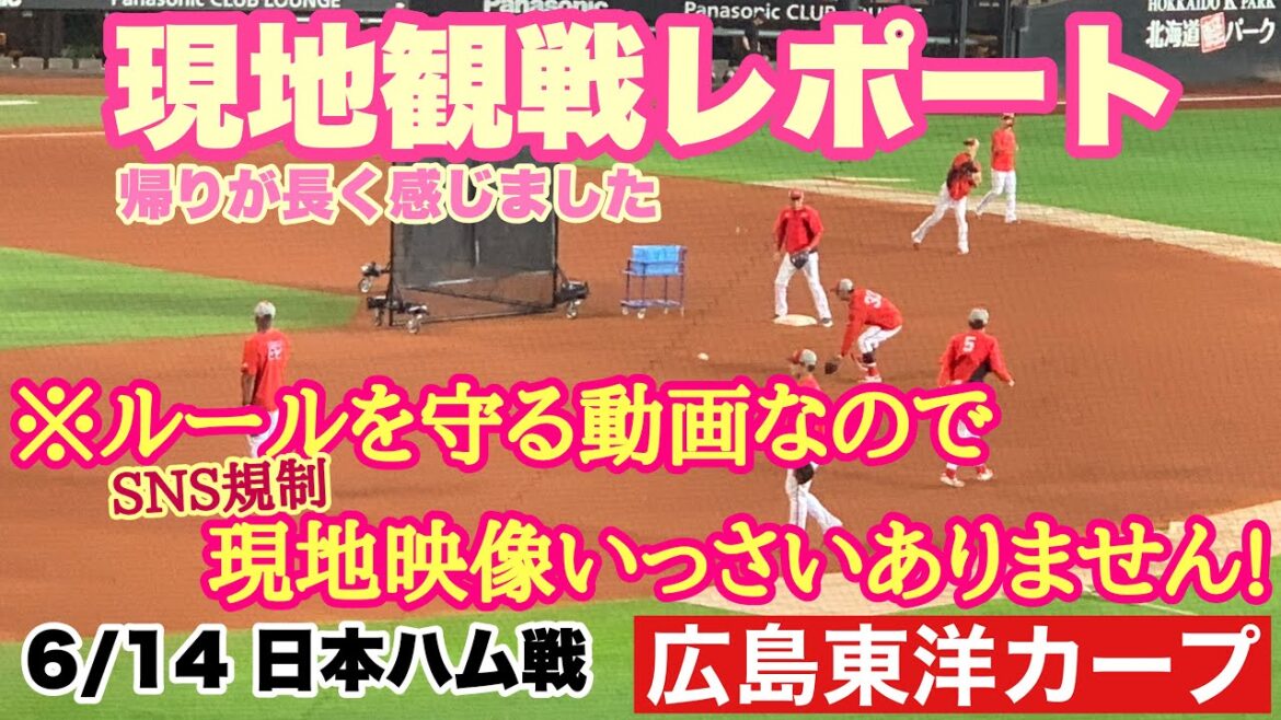 【広島東洋カープ】６/１４ 日本ハム戦　現地観戦レポート　エスコン初黒星だけに、帰りの足は重かったですの巻　【床田寛樹】【石原貴規】【坂倉将吾】【上本崇司】【新井貴浩】【カープ】
