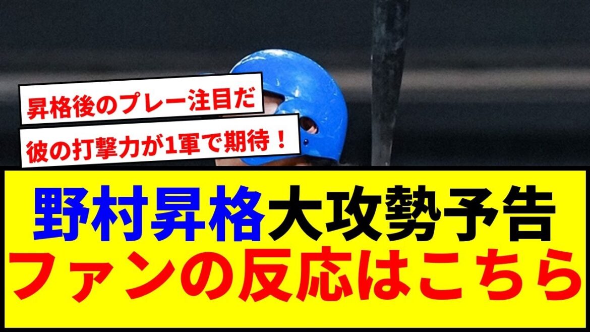 【速報】野村ら4選手1軍昇格!日ハムの大規模入れ替えに期待wwww 【速報】野村ら4選手1軍昇格!日ハムの大規模入れ替えに期待wwww