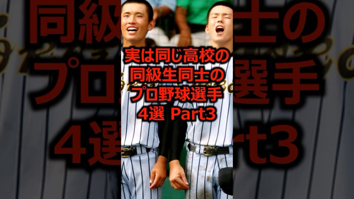 実は同じ高校の同級生同士のプロ野球選手4選 Part3 #プロ野球 #高校野球 #甲子園