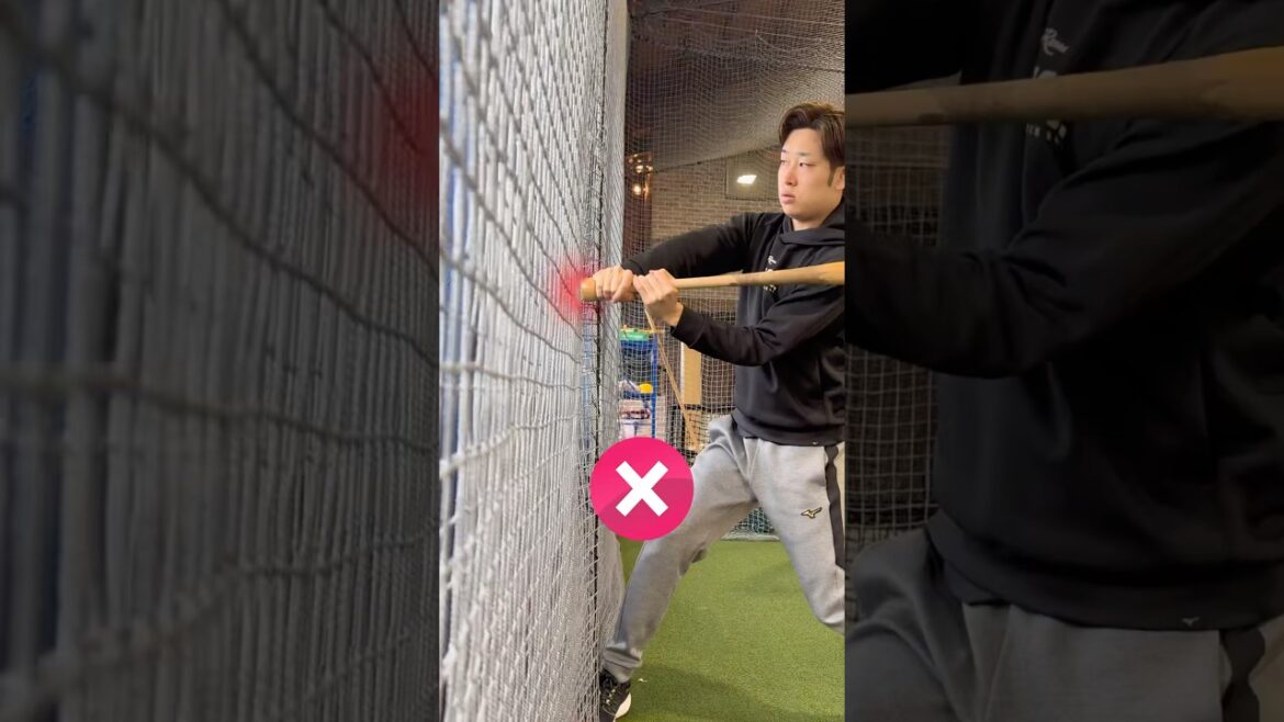 バットの面をセンターに向ける #野球 #バッティング